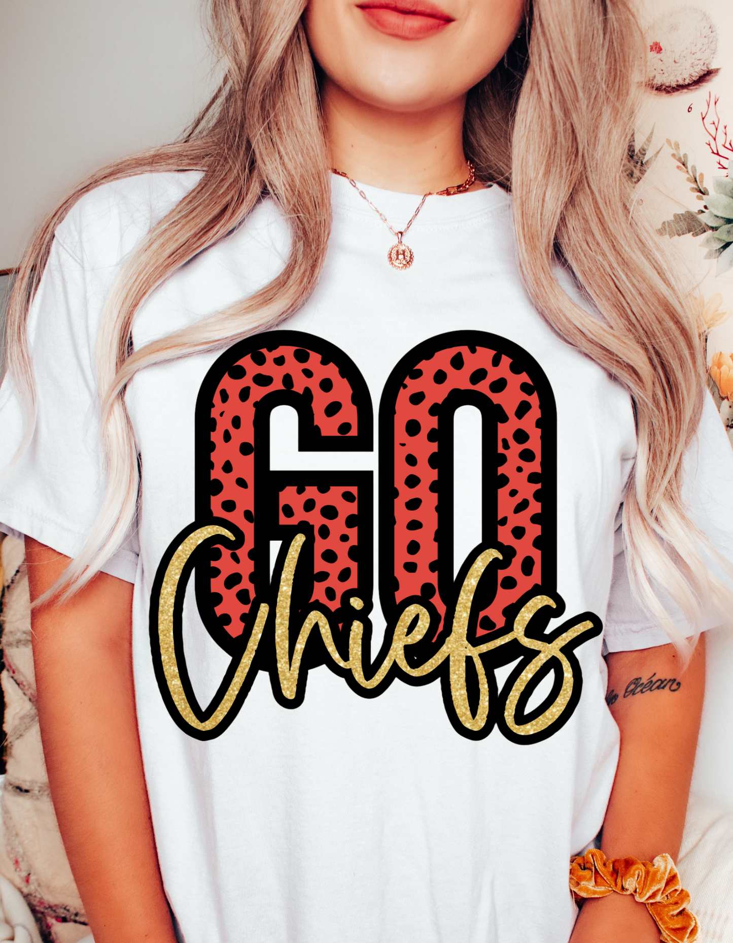 Faux Glitter Go Chiefs - DTF CLEAR FILM TRANSFER