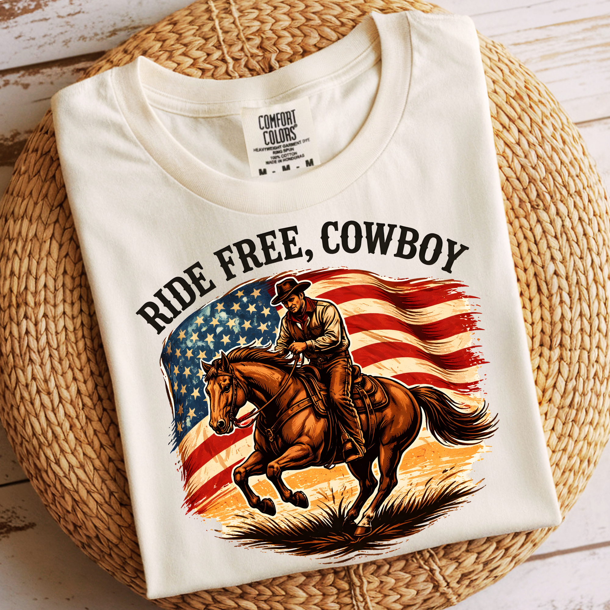 RIDE FREE COWBOY WESTERN DTF TRANSFER