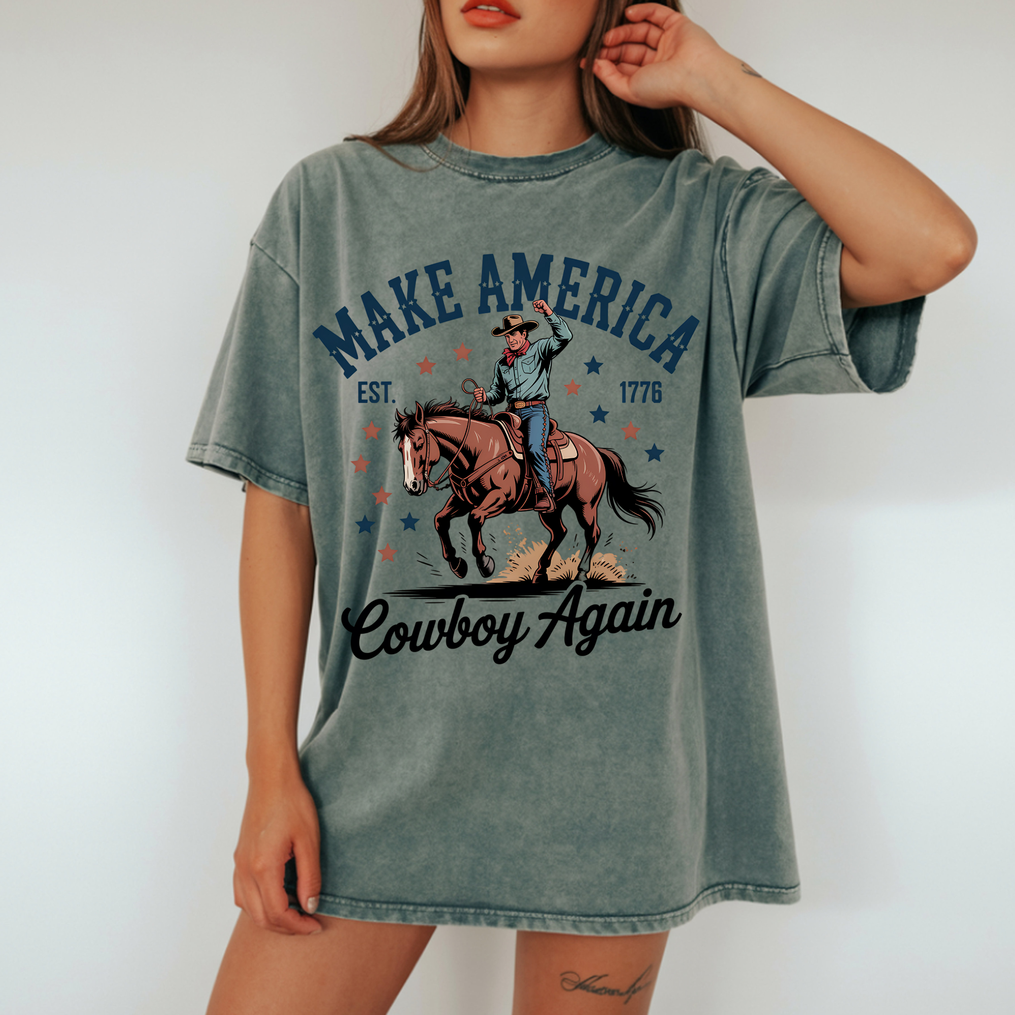 MAKE AMERICA COWBOY AGAIN WESTERN DTF TRANSFER