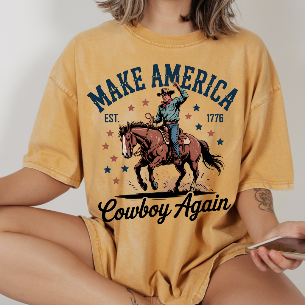 MAKE AMERICA COWBOY AGAIN WESTERN DTF TRANSFER