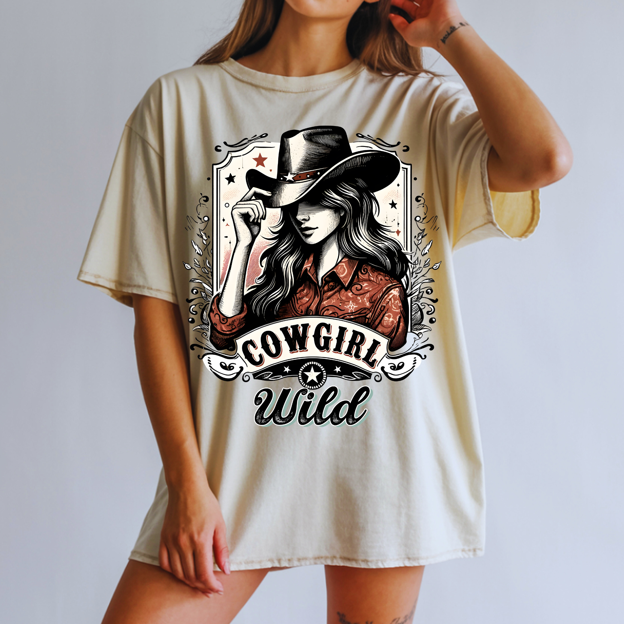COWGIRL WILD WESTERN DTF TRANSFER