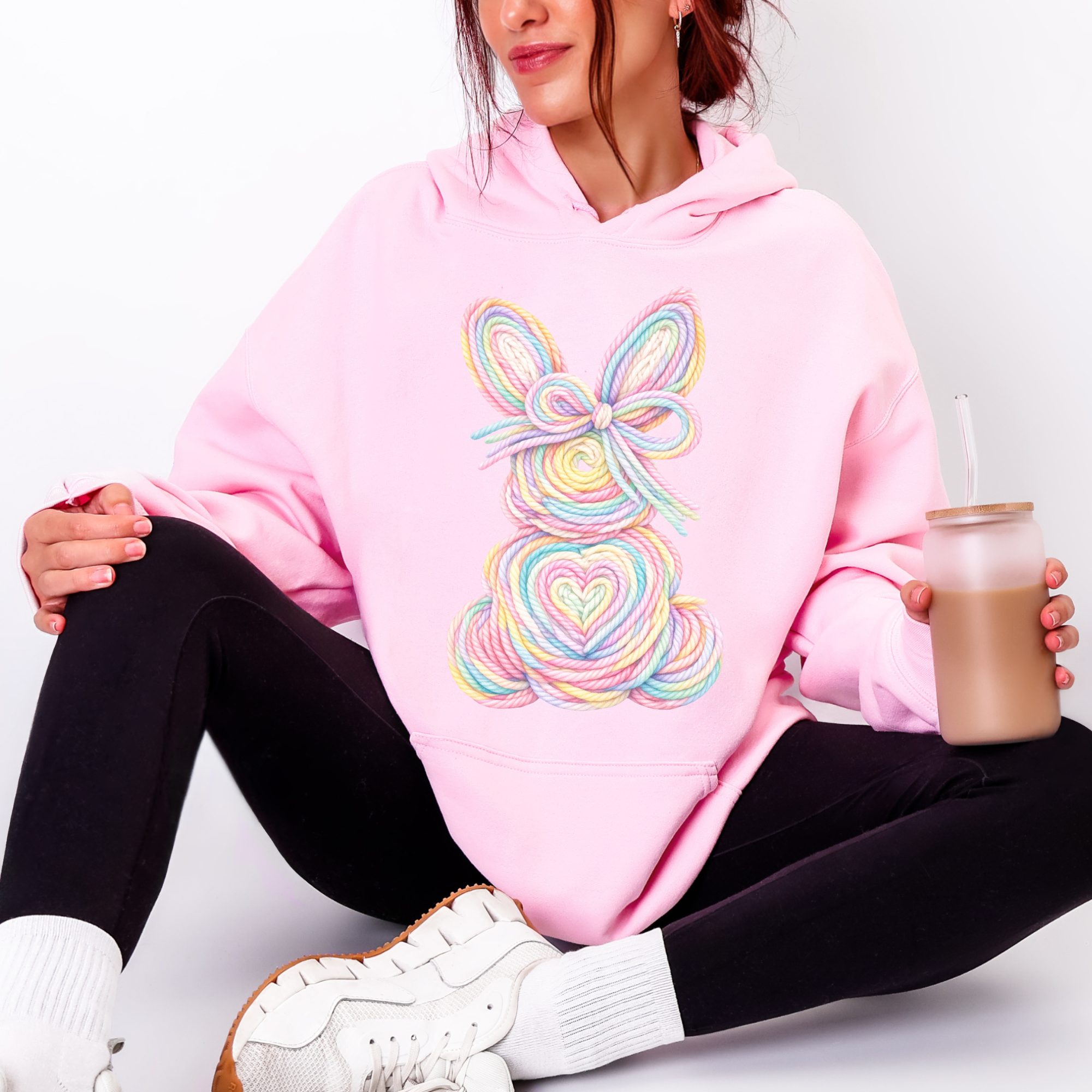 FAUX YARN COLOFUL BUNNY EASTER DTF TRANSFER