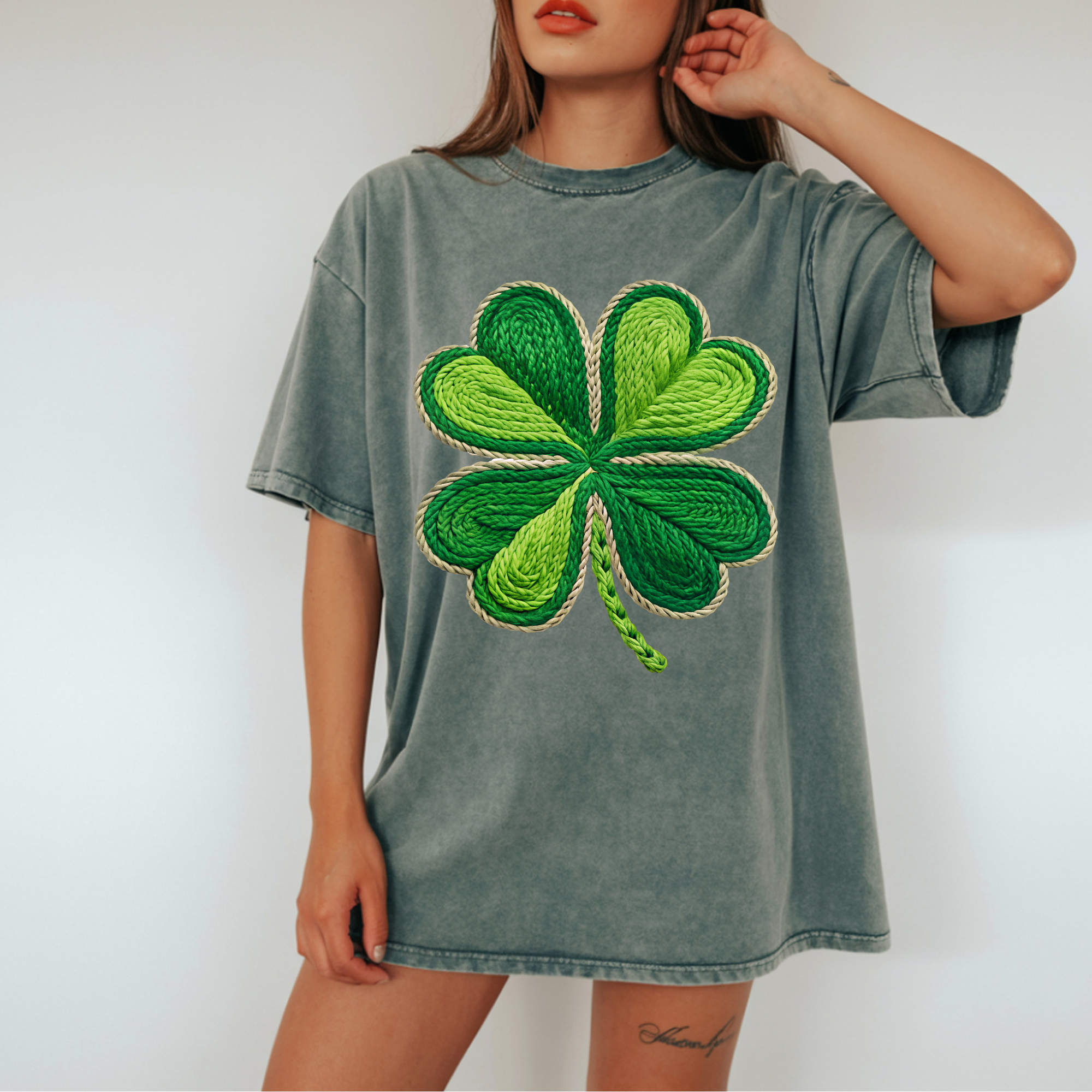 FAUX CROCHET CLOVER DTF TRANSFER