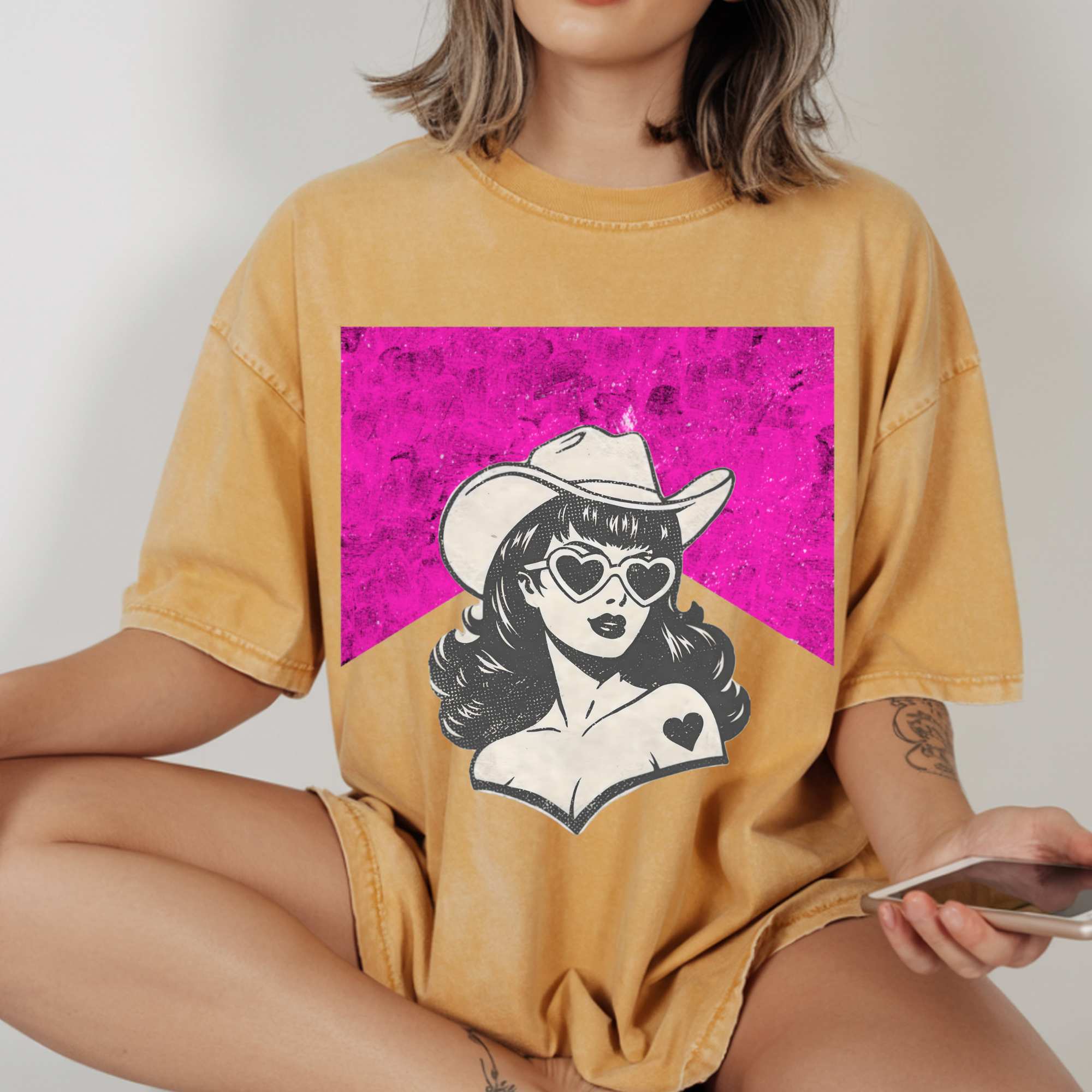 PINK COWGIRL WESTERN DTF TRANSFER