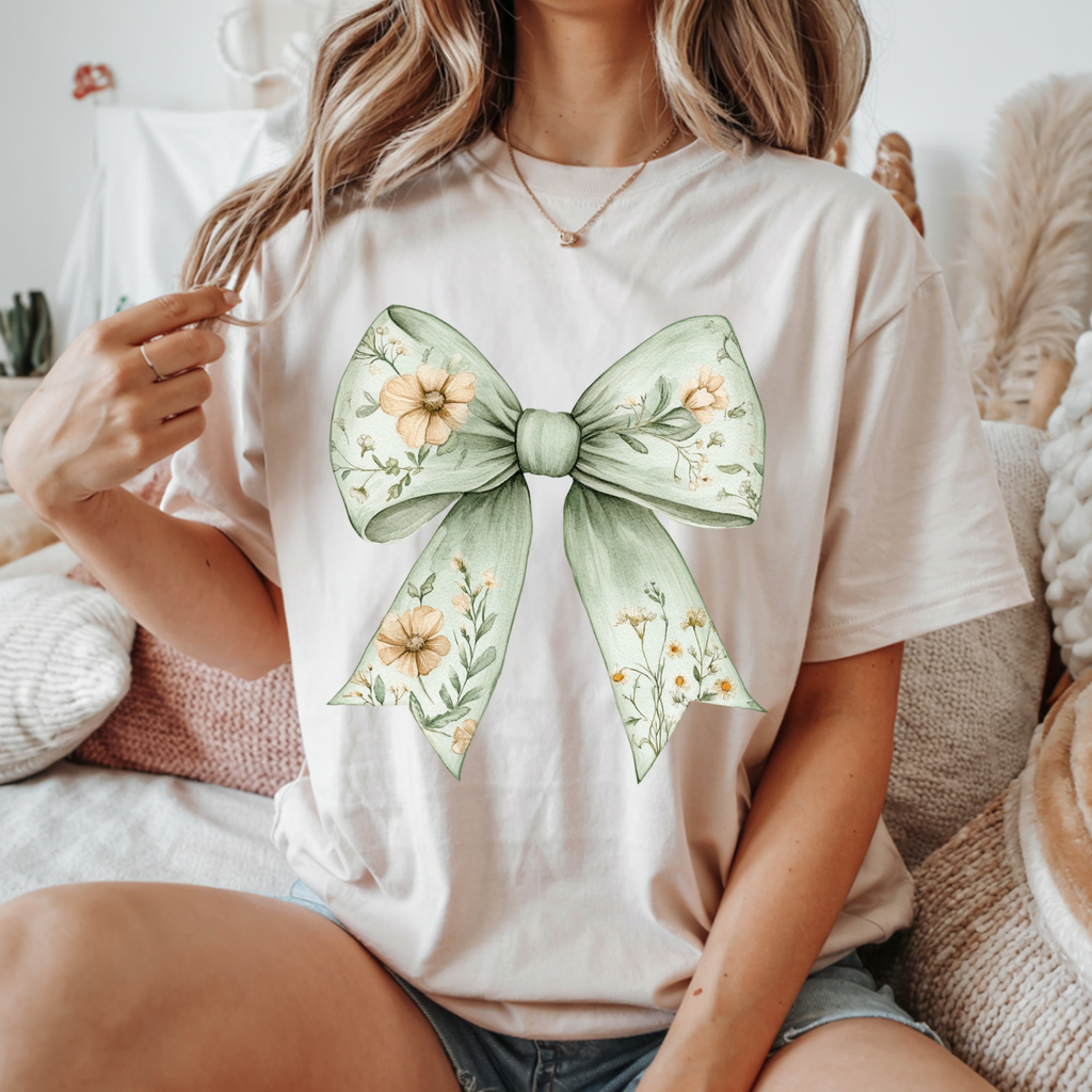COQUETTE GREEN FLORAL SPRING DTF TRANSFER
