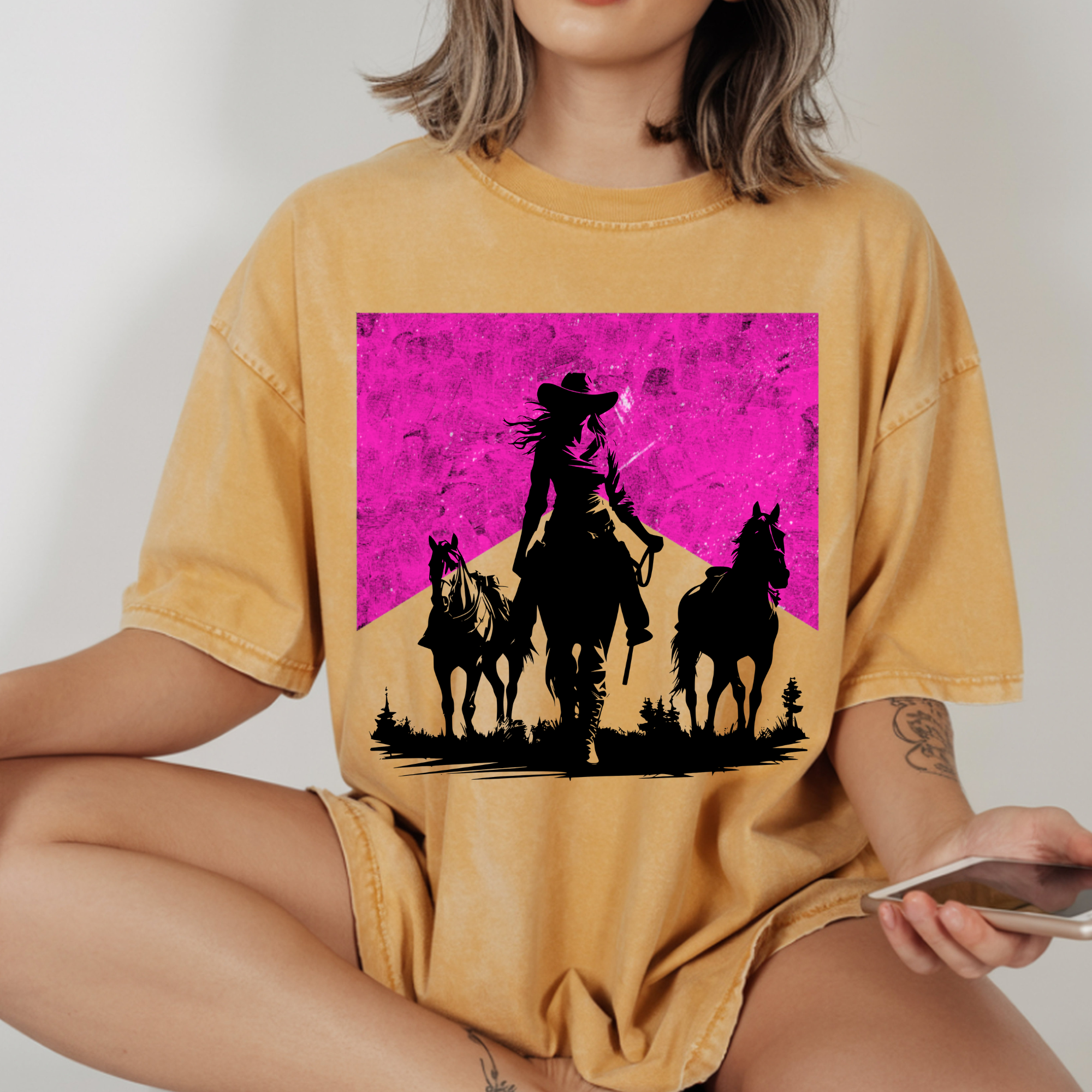 COWGIRL & HORSES WESTERN DTF TRANSFER