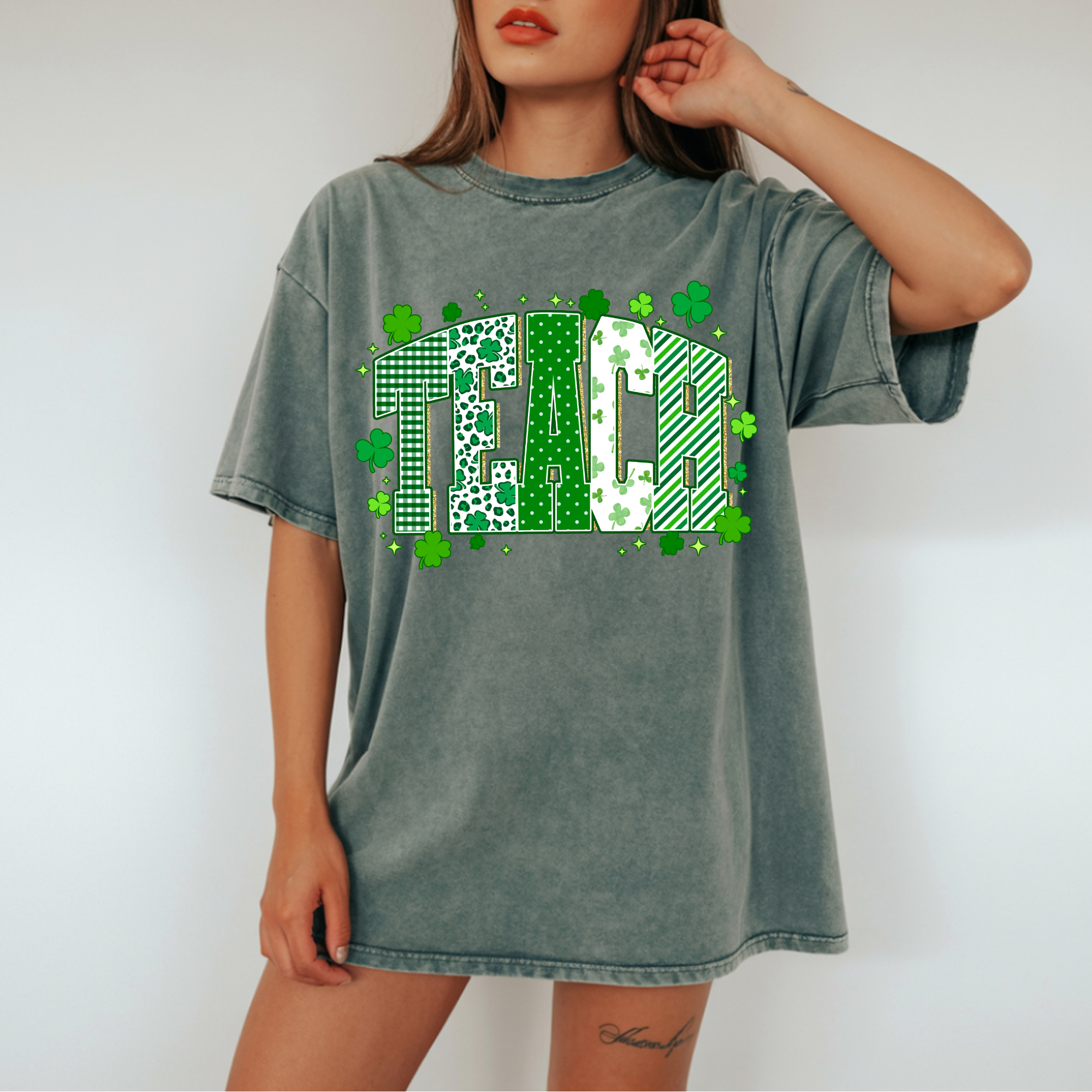 GREEN CLOVER TEACH DTF TRANSFER