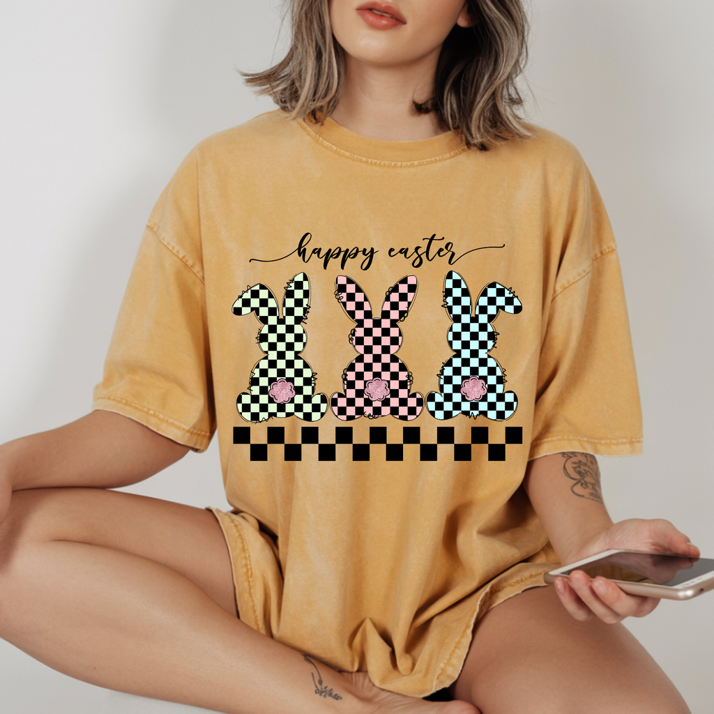 CHECKERED BUNNIES SPRING DTF TRANSFER