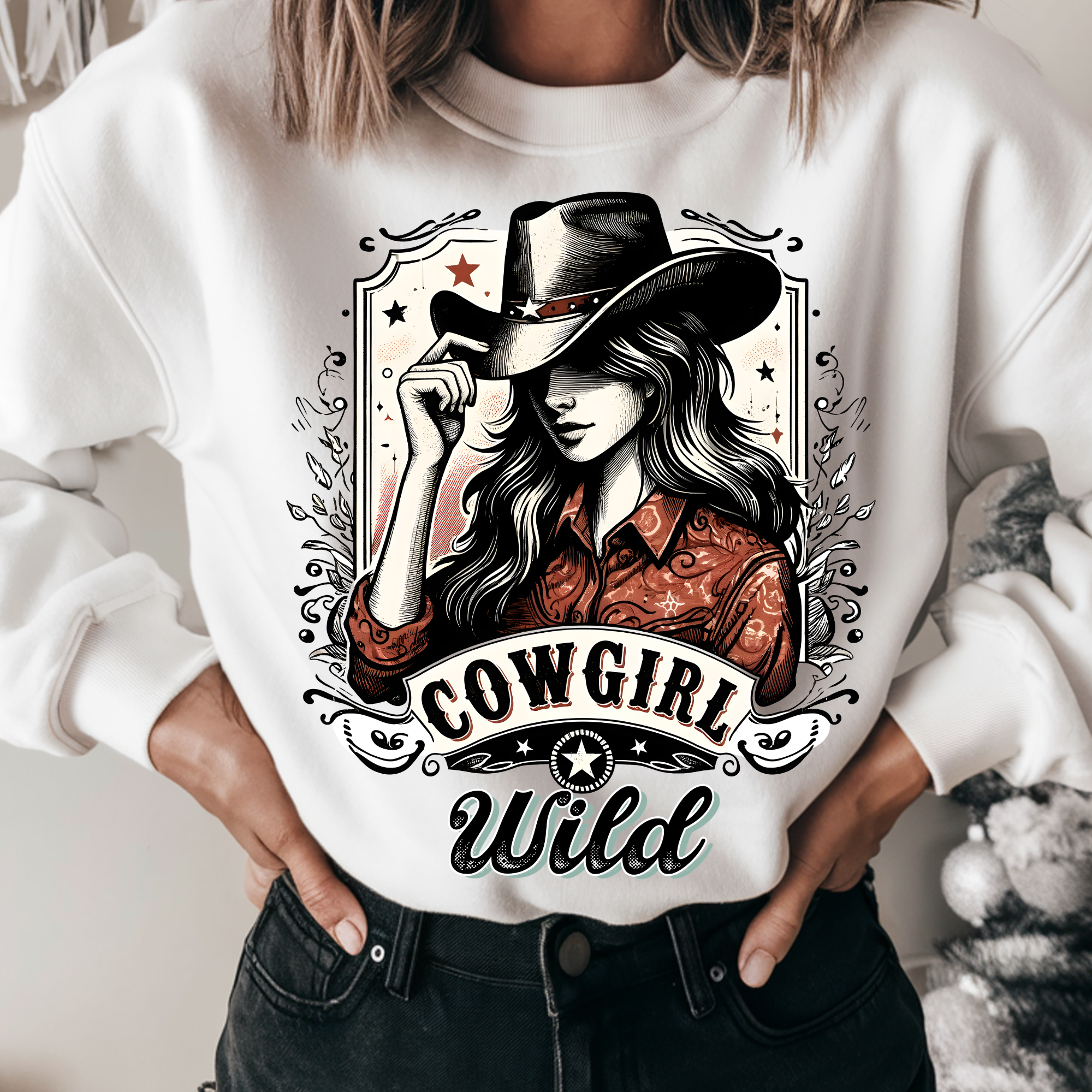 COWGIRL WILD WESTERN DTF TRANSFER