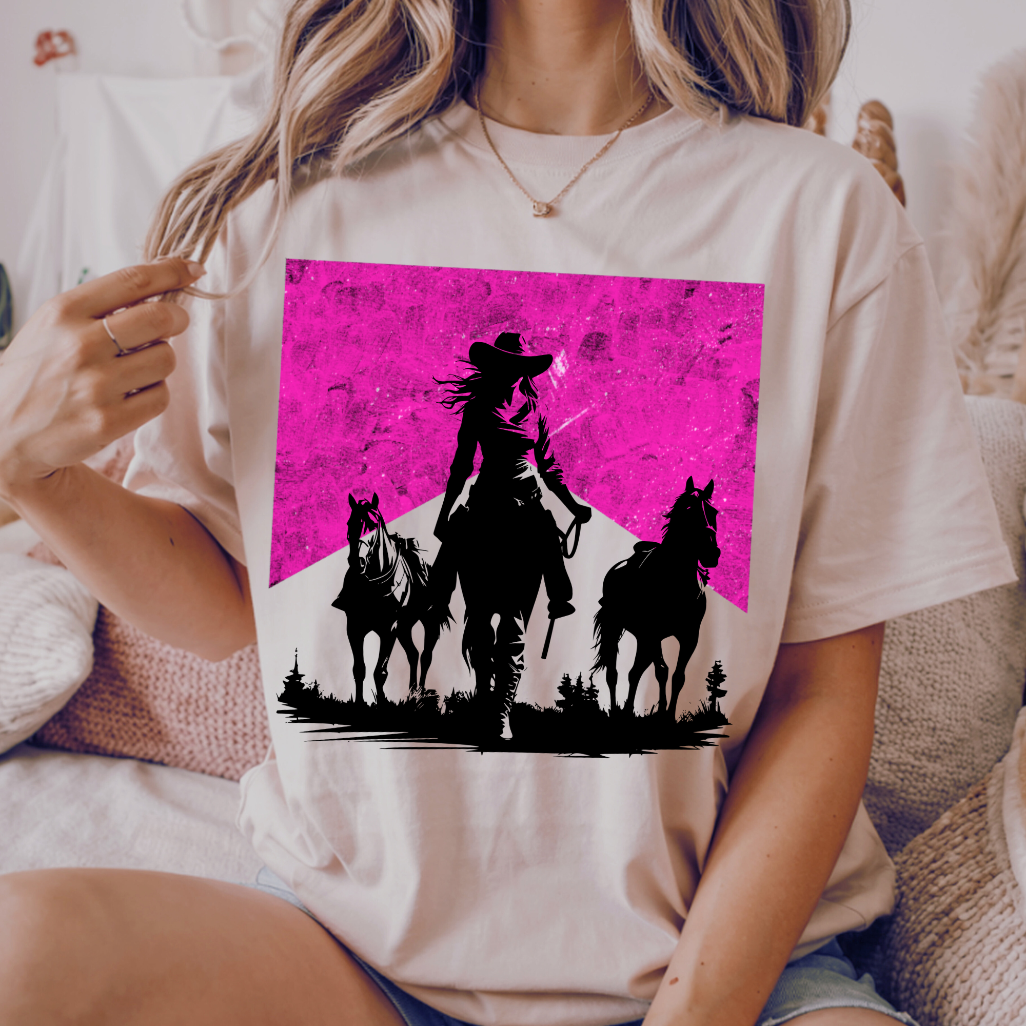COWGIRL & HORSES WESTERN DTF TRANSFER