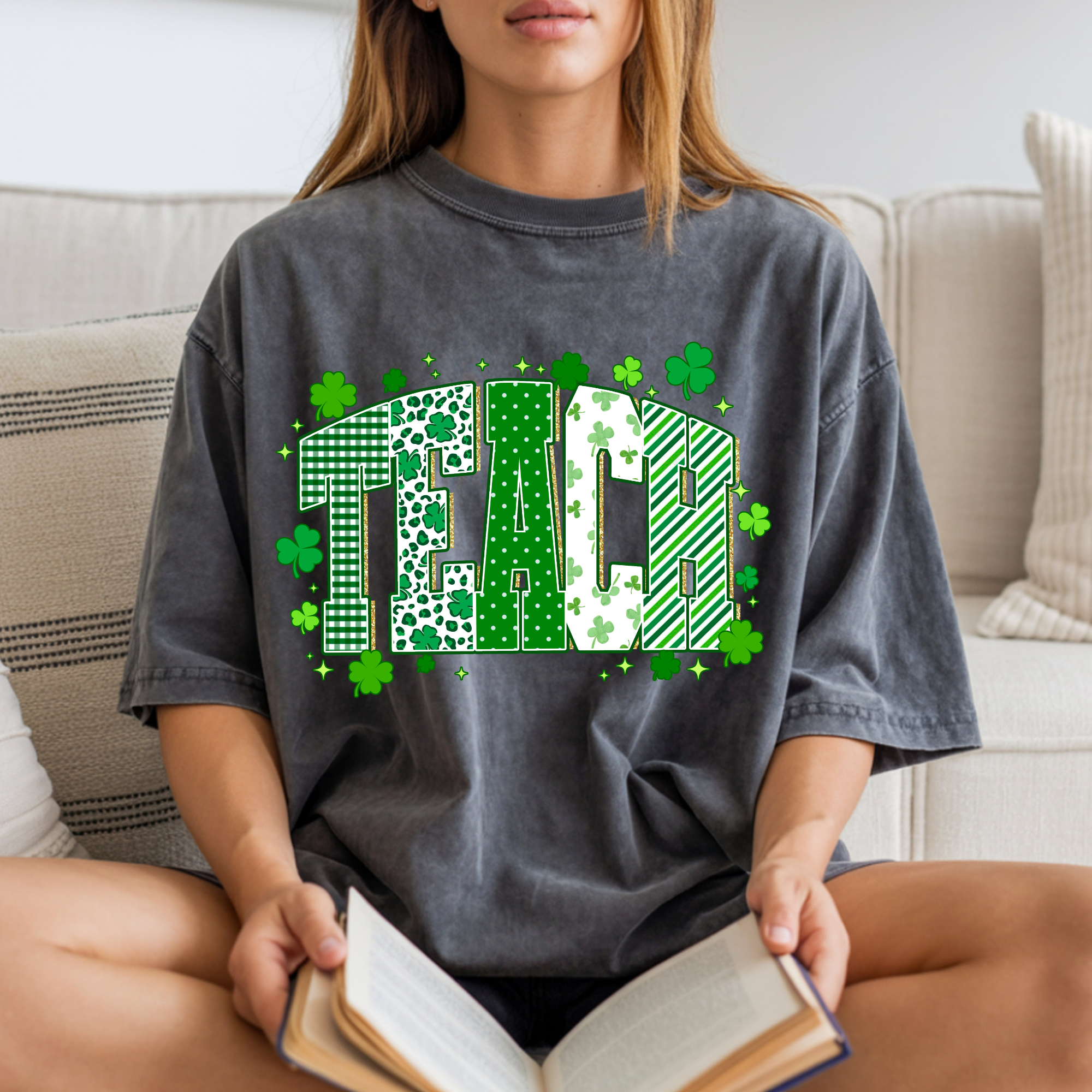 GREEN CLOVER TEACH DTF TRANSFER