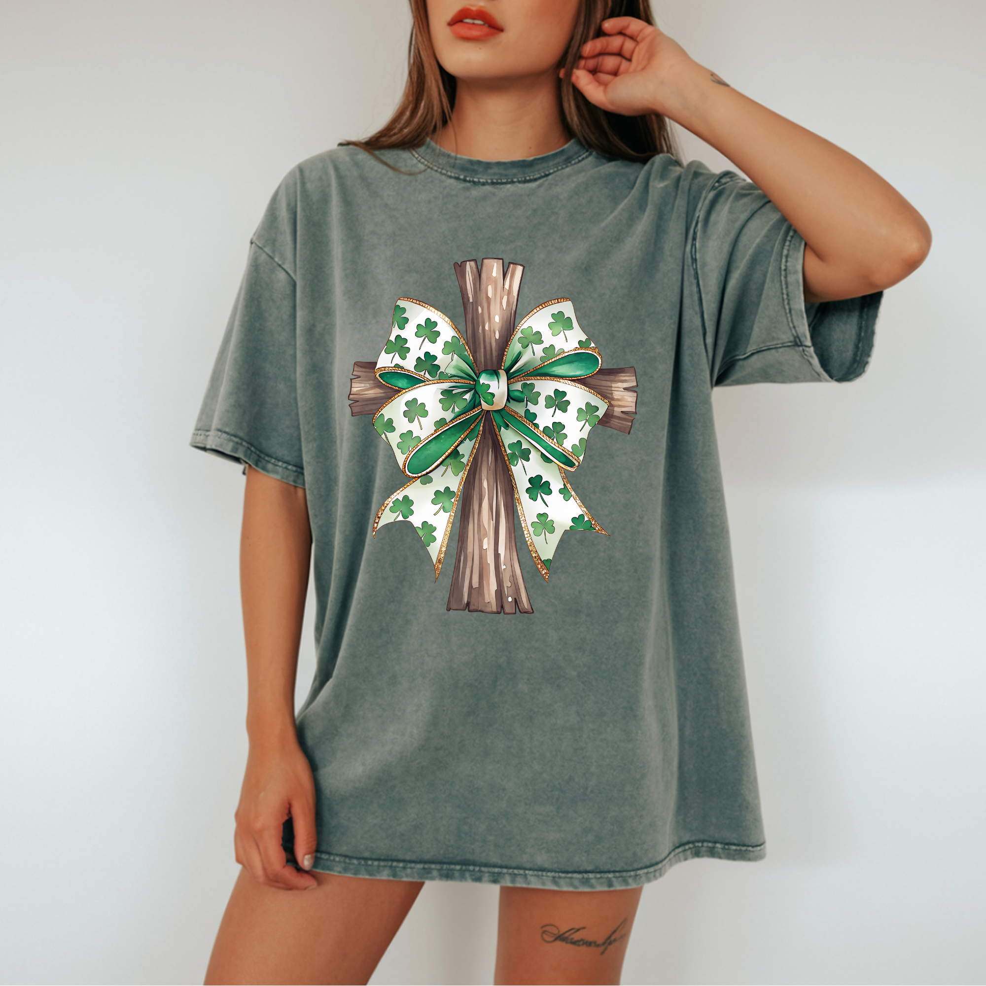 GREEN COQUETTE CROSS DTF TRANSFER